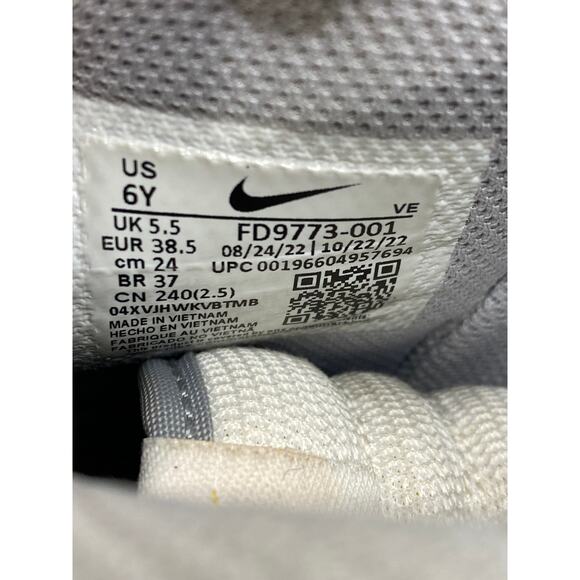 NIKE Youth Wolf Gray Marigold Lace-Up Dunk High Next Nature GS Sneakers SZ 6Y - Picture 8 of 8